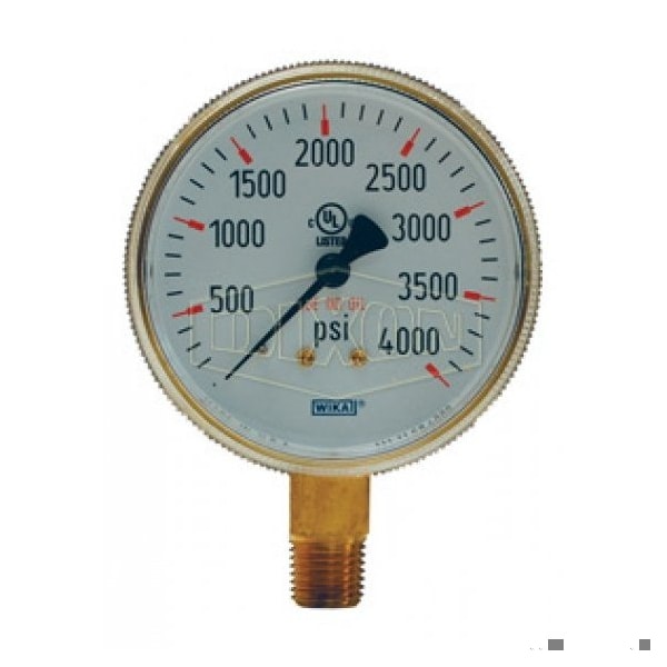 Welding Gauge, 0 to 200 psi, 1/4 in Connection, 2-1/2 in Dial, +/- 3-2-3 %